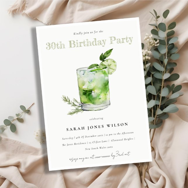 Eleganter grüner Margarita Cocktail jedes Alter Ge Einladung (Von Creator hochgeladen)