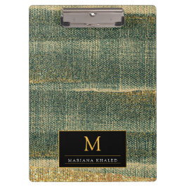 Eleganter Grüner Pinsel mit Gold und Schwarz Klemmbrett