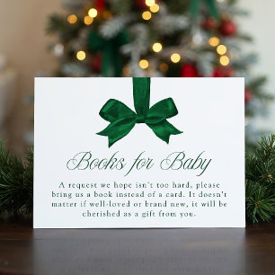 Eleganter grüner Schleifen-Weihnachtsbücher für Ba Begleitkarte
