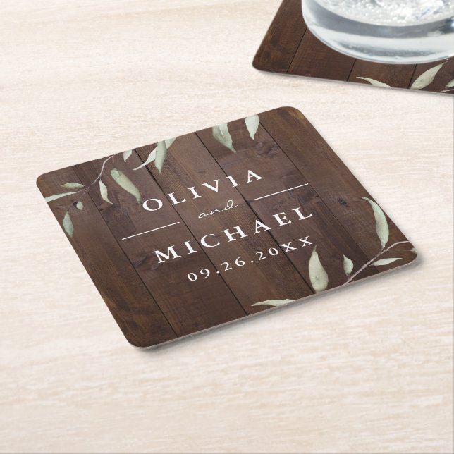 Eleganter, grüner Stallholz Landkreis rustikale Ho Rechteckiger Pappuntersetzer (angewinkelt)