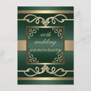 Eleganter Grüner Swoop Hochzeitstag Einladung