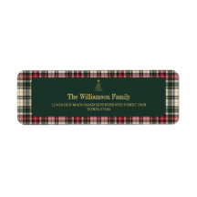 Eleganter grüner Tartan-Gold-Schrift-Christbaum