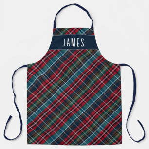 Eleganter grüner Tartan, Kariert Personalisiert Schürze