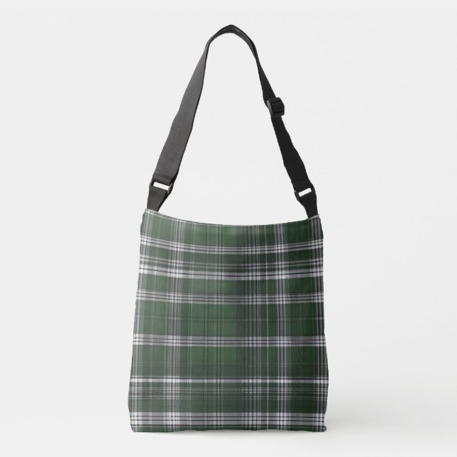 Eleganter grüner Tartan Tragetaschen Mit Langen Trägern (Vorderseite)