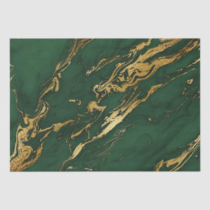 Eleganter grüner und goldener Herbstmarmorstein Seidenpapier