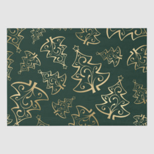 Eleganter grüner und goldener künstlicher Folien-W Seidenpapier