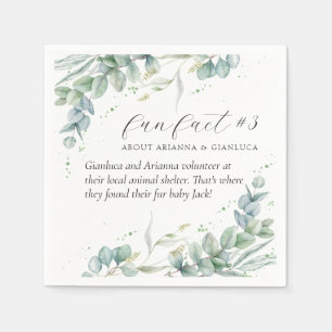 Eleganter Grünspass Fakt #3 Hochzeitscocktail Serviette