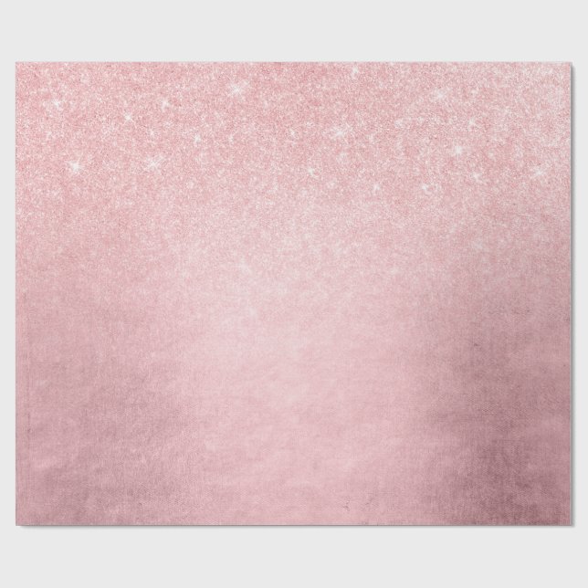 Eleganter Gürtelrosa Rosengold-Glitzer Geschenkpapier (Flach)