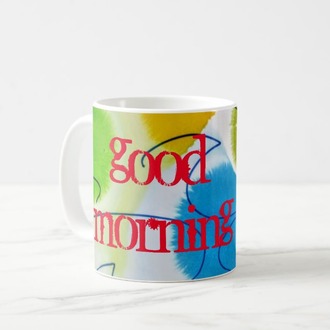 Eleganter Guten Morgen Kaffee Tasse (Vorderseite Links)