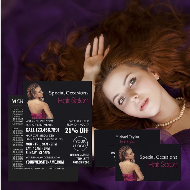 Eleganter Haarstil, Friseur, Friseur Flyer (Von Creator hochgeladen)