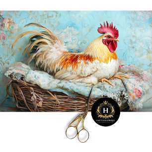 Eleganter Hahn Florale Decoupage Seidenpapier