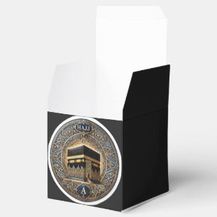 Eleganter Hajj Mabrur Kaaba-Illustration Rund-Stic Geschenkschachtel
