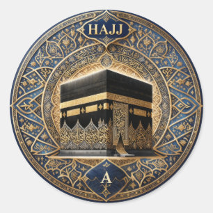 Eleganter Hajj Mabrur Kaaba-Illustration Rund-Stic Runder Aufkleber
