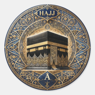 Eleganter Hajj Mabrur Kaaba-Illustration Rund-Stic Runder Aufkleber