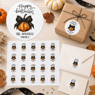 Eleganter Halloween-Kürbis-Rundaufkleber Runder Aufkleber