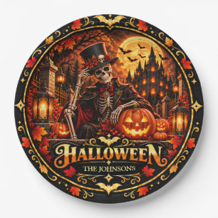 Eleganter Halloween-Süßigkeiten- oder Saures-Papie Pappteller
