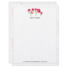 Eleganter handgemalter Wasserfarben-Blumen-Briefko