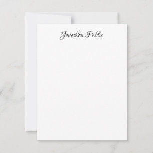 Eleganter handgeschriebener Name Personalisiert ve Mitteilungskarte