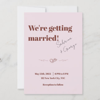 Eleganter, handgeschriebener QR-Code Hochzeit Einladung