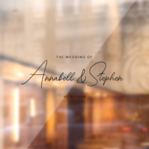 Eleganter, handschriftlicher Schriftart, Hochzeit Fensteraufkleber
