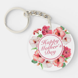Eleganter Happy Mother Day Floral Frame Schlüssela Schlüsselanhänger
