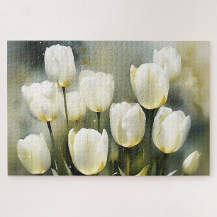 Eleganter Haufen von White Tulips in einem Serenen