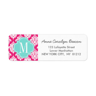 Eleganter heißes Rosa-Damast personalisiert