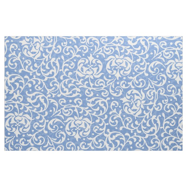 Eleganter hellblauer und weißer Blumendamast Stoff (Fat Quarter (45,7 x 55,9 cm))