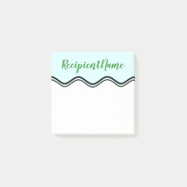 Eleganter heller cyan-blauer Hintergrund + Forest Post-it Klebezettel