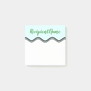 Eleganter heller cyan-blauer Hintergrund + Forest Post-it Klebezettel