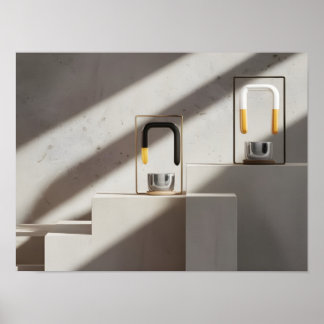 Eleganter hellgrauer Hintergrund Poster