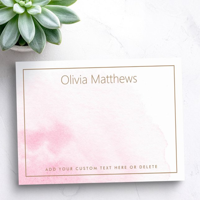 Eleganter hellrosa Wasserfarbe-Name-Text Post-it Klebezettel (Elegant light pink watercolor name text post-it notes)