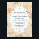 Eleganter Herbst Bohemische Herbsthochzeit Einladu Einladung<br><div class="desc">Elegant und atemberaubend,  bietet diese klassische Hochzeitseinladung einen schönen gemusterten Hintergrund geblüht mit Blätter und Schmetterlingen. Eine elegante Klammer umrahmt alle wichtigen Details der Hochzeit. Diese Hochzeitseinladung eignet sich hervorragend für eine Vintage oder schicke Herbsthochzeit. Passend speichern Sie die Datumskarten,  Antwortkarte,  Empfang-Karte,  Visitenkarte und Dankeschön-Karten auch unter www.celebrateitweddings.com</div>