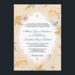 Eleganter Herbst Bohemische Herbsthochzeit Einladu Einladung<br><div class="desc">Elegant und atemberaubend, bietet diese klassische Hochzeitseinladung einen schönen gemusterten Hintergrund geblüht mit Blätter und Schmetterlingen. Eine elegante Klammer umrahmt alle wichtigen Details der Hochzeit. Diese Hochzeitseinladung eignet sich hervorragend für eine Vintage oder schicke Herbsthochzeit. Passend speichern Sie die Datumskarten, Antwortkarte, Empfang-Karte, Visitenkarte und Dankeschön-Karten auch unter www.celebrateitweddings.com</div>