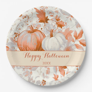 Eleganter Herbst-Chinoiserie-Halloween Pappteller