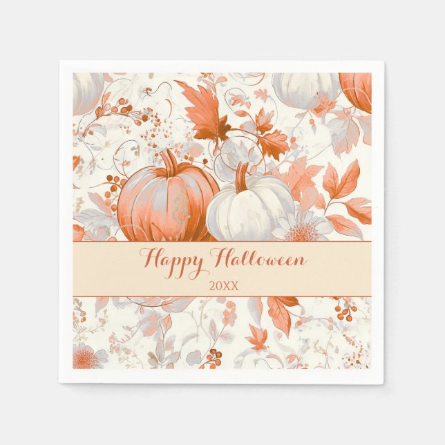 Eleganter Herbst-Chinoiserie-Halloween  Serviette (Vorderseite)