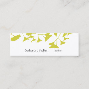 Eleganter Herbst Gold Ginkgo Luxe Beruflich Mini Visitenkarte
