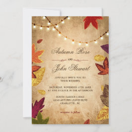 Eleganter Herbst hinterlässt rustikale Hochzeit im Einladung
