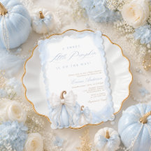 Eleganter Herbst-Kürbis-Blau-Baby-Party