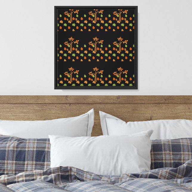 Eleganter Herbstbaum & Blätter Stilvoll Leinwanddruck (Insitu (Schlafzimmer))