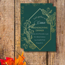 Eleganter Herbstbeerrahmen Dunkles Teal Gold Schri