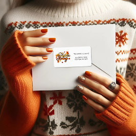 Eleganter Herbstfall aus Erntedank Adresse Adressaufkleber