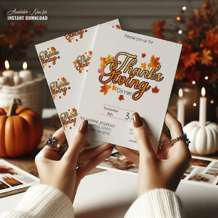 Eleganter Herbstfall aus Erntedank Einladung