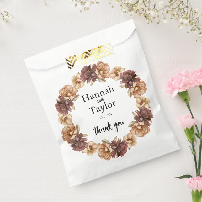 Eleganter Herbstfall Floral Gastgeschenk Hochzeit  Geschenktütchen (Versiegelt)
