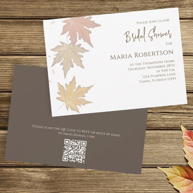 Eleganter Herbstleaves Fall Foliage QR Code Einladung (Von Creator hochgeladen)