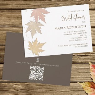 Eleganter Herbstleaves Fall Foliage QR-Code-Karte Einladung