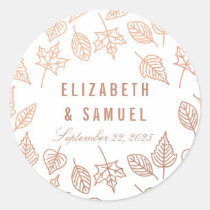 Eleganter Herbststicker für Kupfer-Runde-Hochzeits Runder Aufkleber