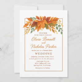 Eleganter Herbstvorsprung und Rustikaler Fall aus  Einladung