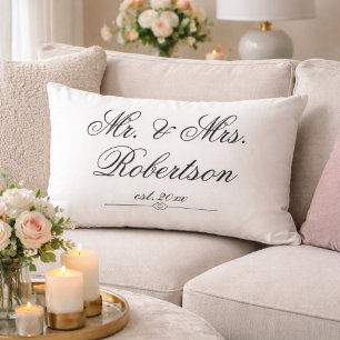 Eleganter Herr Name Est. Hochzeitsakkissen Lendenkissen