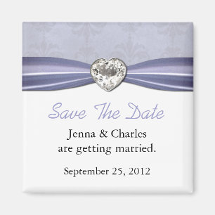Eleganter Herz-Diamant-Save the Date Magnet